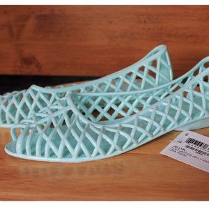 American Apparel Lattice Jelly Sandal NEW Sea Foam